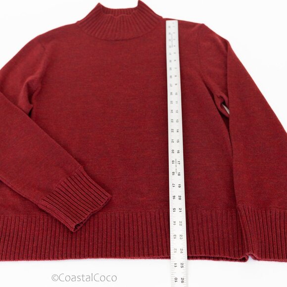 Vintage Valerie Separates 100% Merino Wool XL Turtleneck UK-Made Holiday Red - Picture 11 of 12